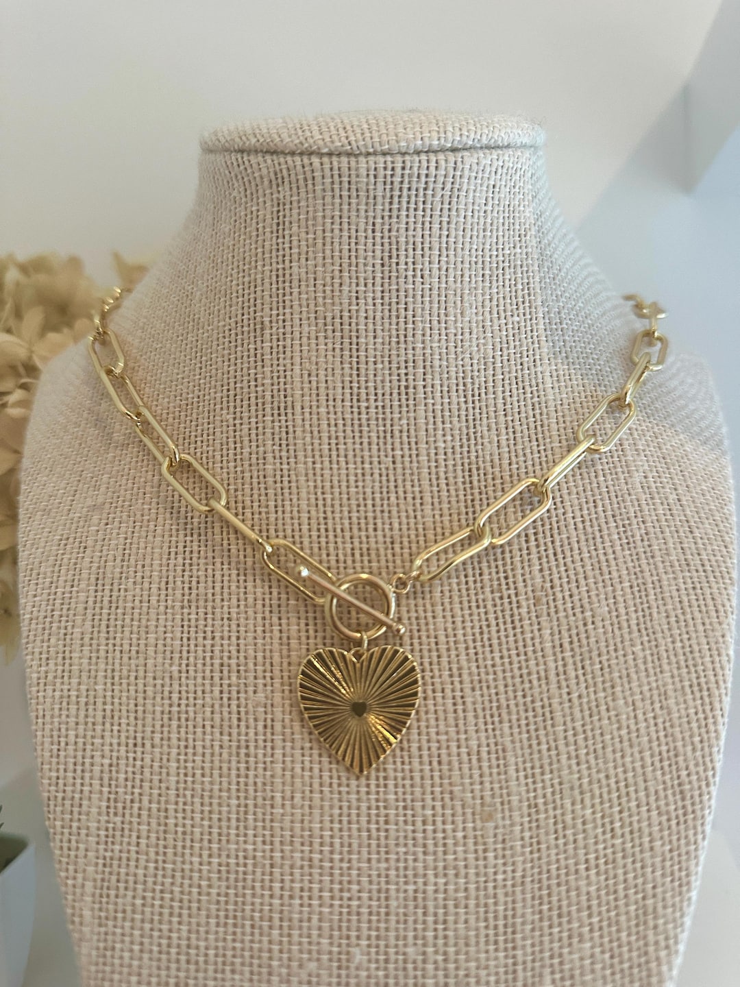 Heart and Toggle Necklace - Etsy