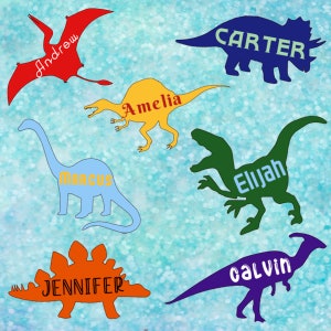 Dinosaur Names | Personalize decals | Dinosaurs | Vinyl Decals | Custom Name Decals | Boys Dino Name Decals | Dino Name Decals |  Name Decal