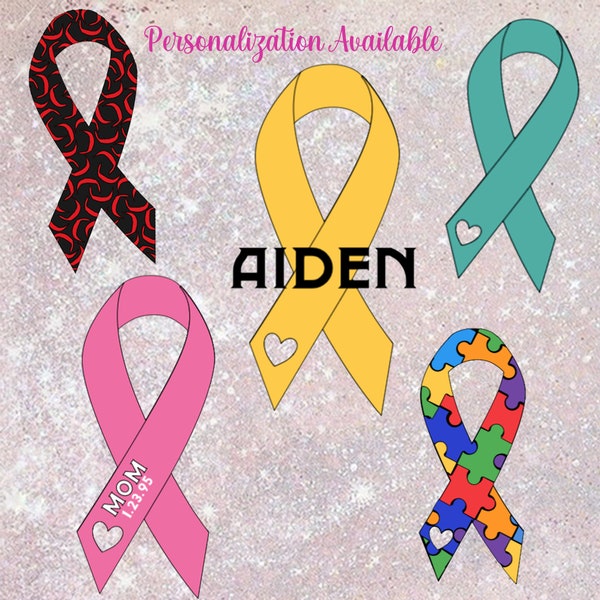 Awareness Ribbon Decals | Memorial Ribbon Decal | Personalized decal | Customized Awareness Ribbon | Cancer Ribbons | Vinyl Decals | Ribbons