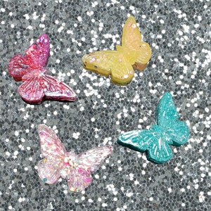 4pcs/set Butterfly Decor Disposable Straw, Modern Glitter Detail Drink Straw  For Party