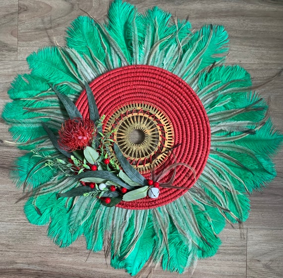 Handmade Aboriginal Weaving Christmas Wreath Wall Art Woven Wall Piece Etsy Canada