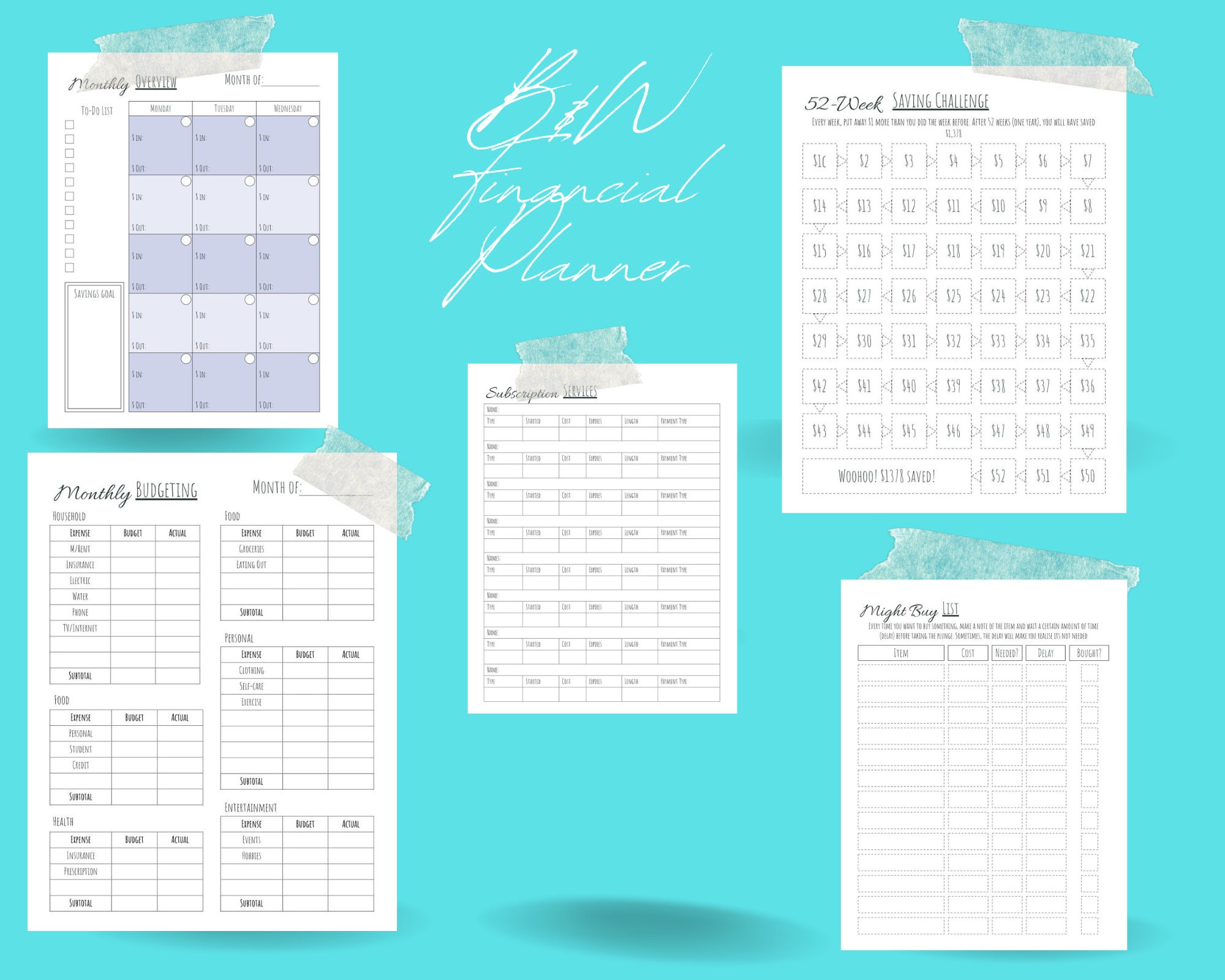 Optimum Budget Planner Printable PDF With 19 Pages of Budget Etsy