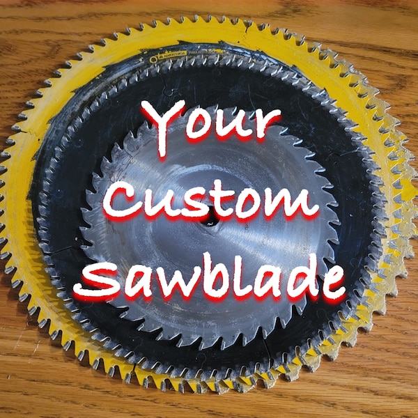 Custom Hand Painted Text or Picture on Recycled Saw Blade