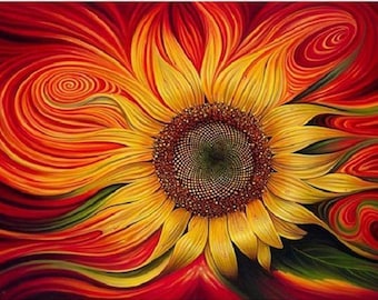 Diamond Painting Kits for Adults Kids 5D DIY Abstract Sunflower Diamond Art #45