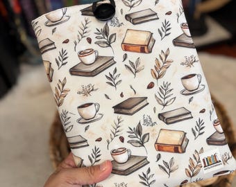 Bookish Booksleeves, Book Club book sleeve, book cozy, book protection, Book lover, coffee and books