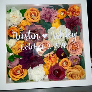 Customizable Flower Shadow Box - Wedding, Anniversary, etc.