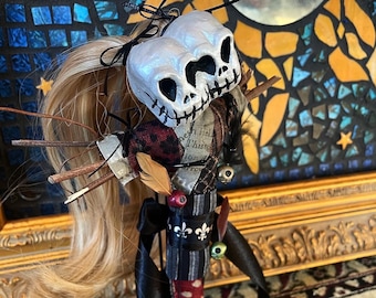 Authentic Conjoined Twins Skull Voodoo / Art Doll