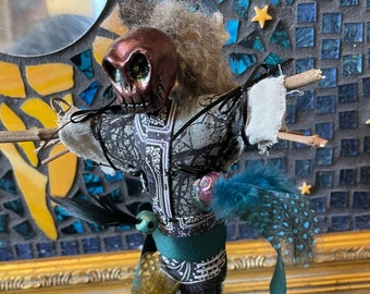 Authentic New Witch Skull Voodoo / Art Doll