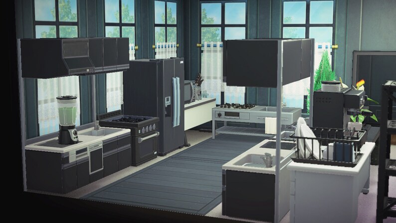 ACNH Kitchen Set Animal Crossing New Horizons Classy Black | Etsy