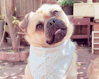 Over The Collar Dog Bandana Threads Unleashed Tie Up Dog Bandana Grey-Blue Geometric Dog Bandana Dog Accessories Cute Dog Bandana