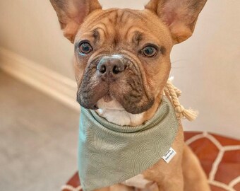 Over The Collar Dog Bandana Threads Unleashed Tie Up Dog Bandana Grey-Blue Geometric Dog Bandana Dog Accessories Cute Dog Bandana