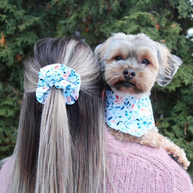 matching dog bandana and scrunchie