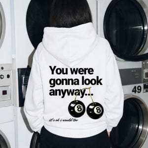 Sudadera con capucha y estampado de cerezas de 8 bolas / Sudadera extragrande Y2K