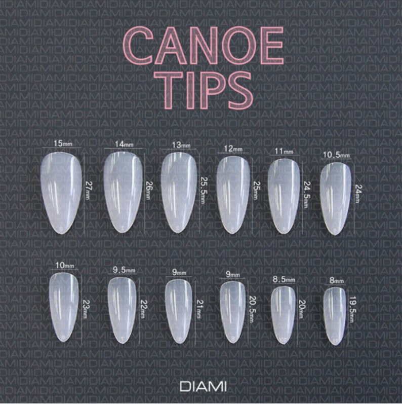 Canoe nail extension tips perfect shape and easy to apply Etsy