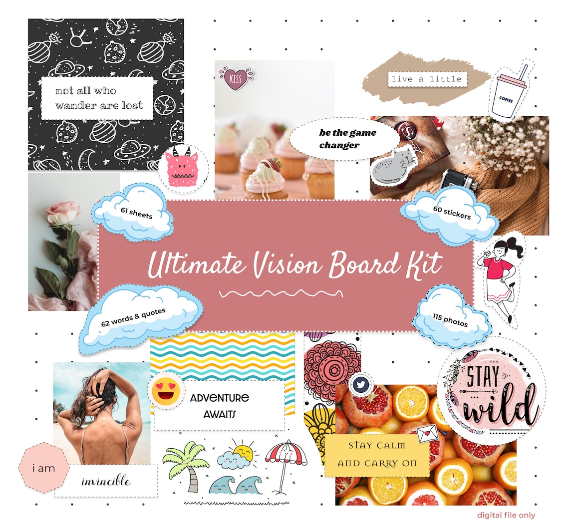 Ultimate Vision Board Kit 2023 Printable Visual Goal Planner Etsy