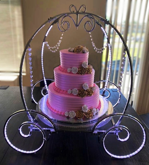 Cinderella Carriage Cake Stand Cinderella Carriage With Led Ligth and Acrylic Gems Included. Elegant Cake Stand Etsy UK