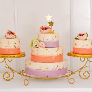 3 tiers gold cake stand