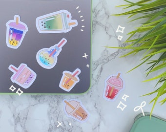 Cute Bubble Tea Sticker Pack | Planner, Tea, Bullet Journal, Scrapbook Stickers, Gift | Kawaii BBT | Boba | Milk Tea | Tapioca | Sticker Set