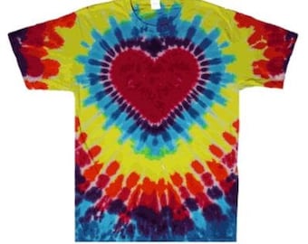 Valentines Day Kids Heart tie dye shirt -  kids pink heart tie dye Tie Dye heart shirt -xs (4), small (6-8) medium (10-12) and large (14-16)