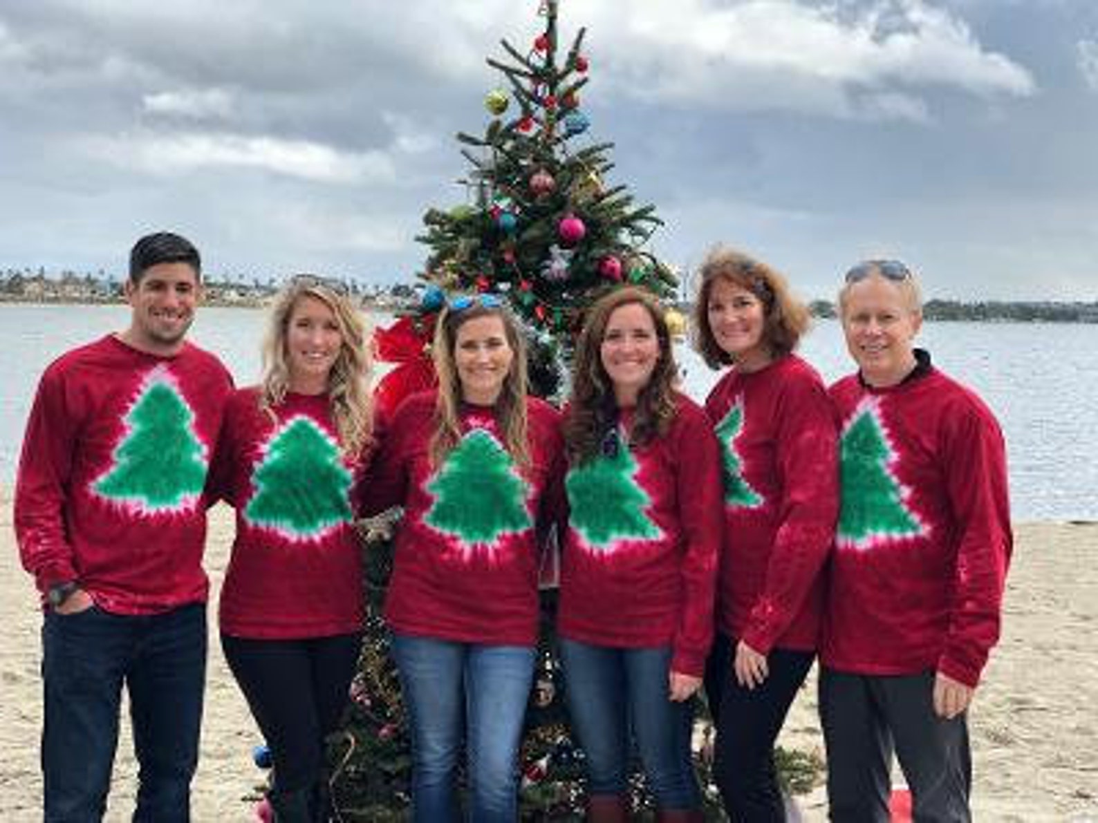 Long Sleeve Christmas Tree Tie Dye Shirt Christmas Morning Etsy