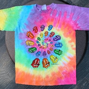 Rolling Stones youth tie dye shirt - Rolling Stones Kids Tongue shirt - youth Stones shirt - small (6-8) medium (10-12) and large (14-16)