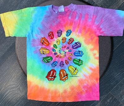 Rolling Stones youth tie dye shirt - Rolling Stones Kids Tongue shirt - youth Stones shirt - small (6-8) medium (10-12) and large (14-16)