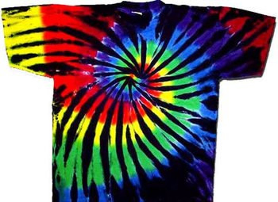 Black Rainbow Tie Dye Shirt - Black and Rainbow Swirl Tie Dye Shirt ...