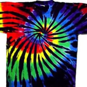 Black rainbow tie dye shirt - black and rainbow swirl tie dye shirt - short sleeve tie dye shirt - small, md, large, XL, 2XL, 3XL and 4XL