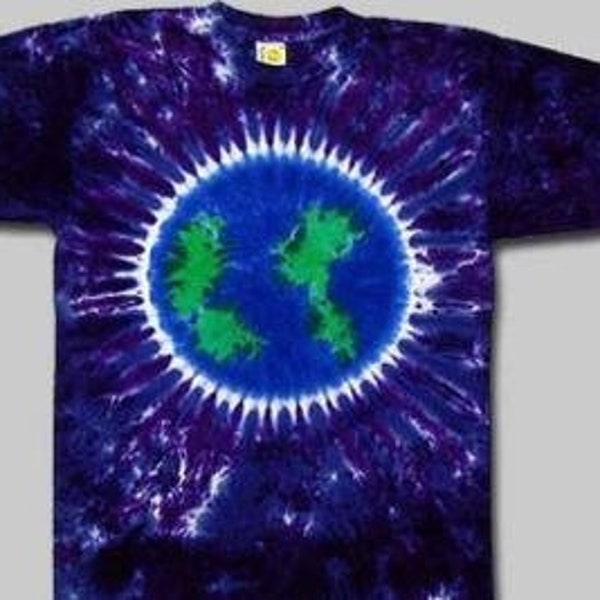 Earth Day tie dye shirt - tie dye earth tee - mother earth tie dye shirt - world tie dye shirt - Earth Tie Dye shirt  sm md lg XL, 2X, 3X 4X