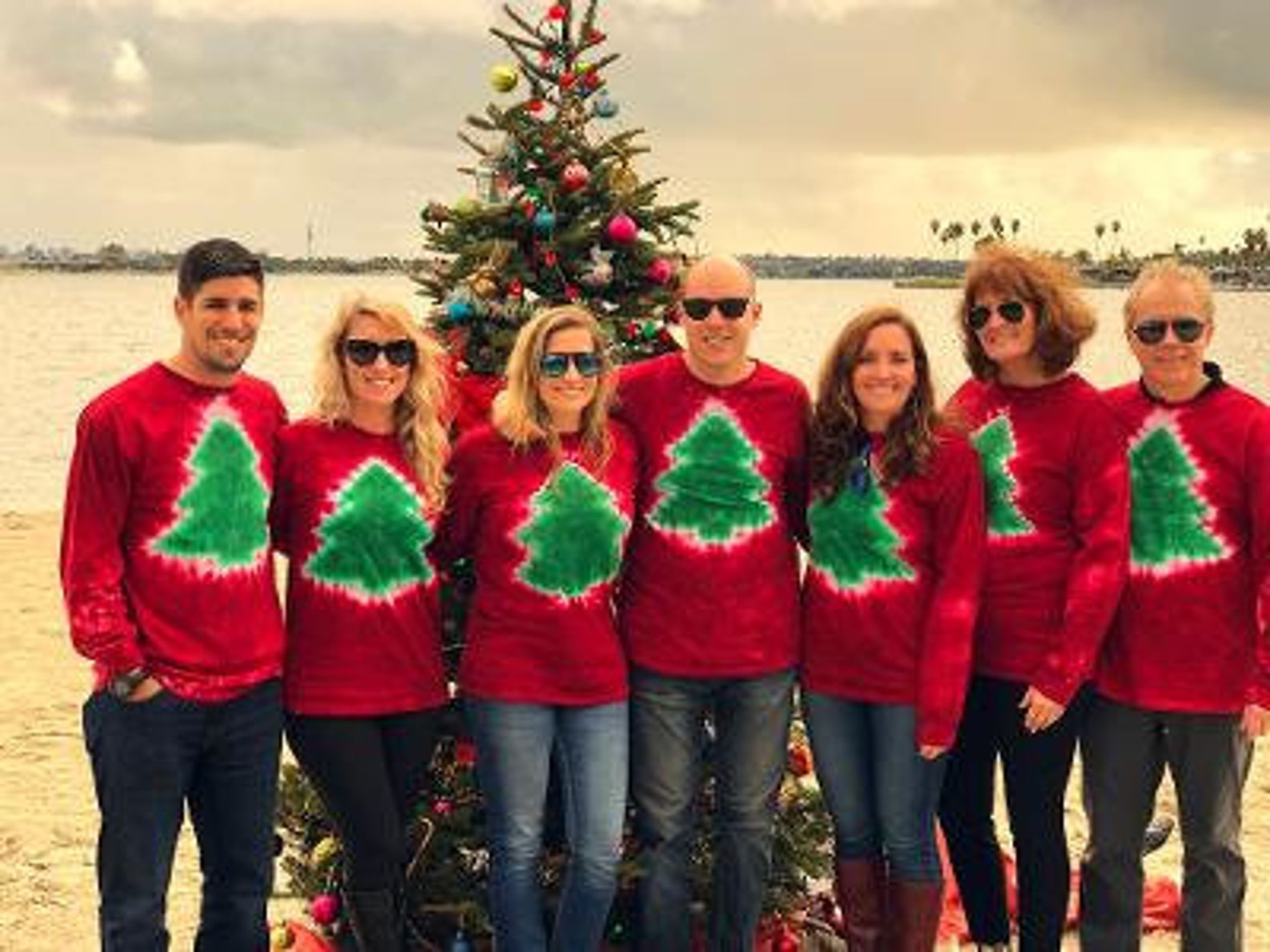 Long Sleeve Christmas Tree Tie Dye Shirt Christmas Morning Etsy