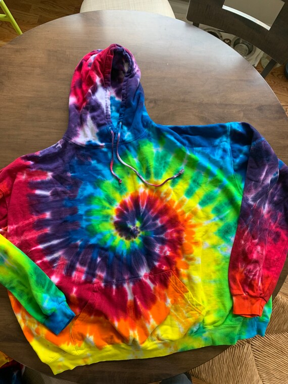 Sweat à capuche Rainbow Tie Dye Sweat-shirt Rainbow Tie Dye - Etsy France