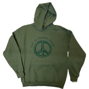 Peace Zeichen Hoodie - PEACE Hoodie - Back by Beliebte Nachfrage - Peace Zeichen Sweatshirt - Army Green Hoodie - Peace Zeichen Alle Größen