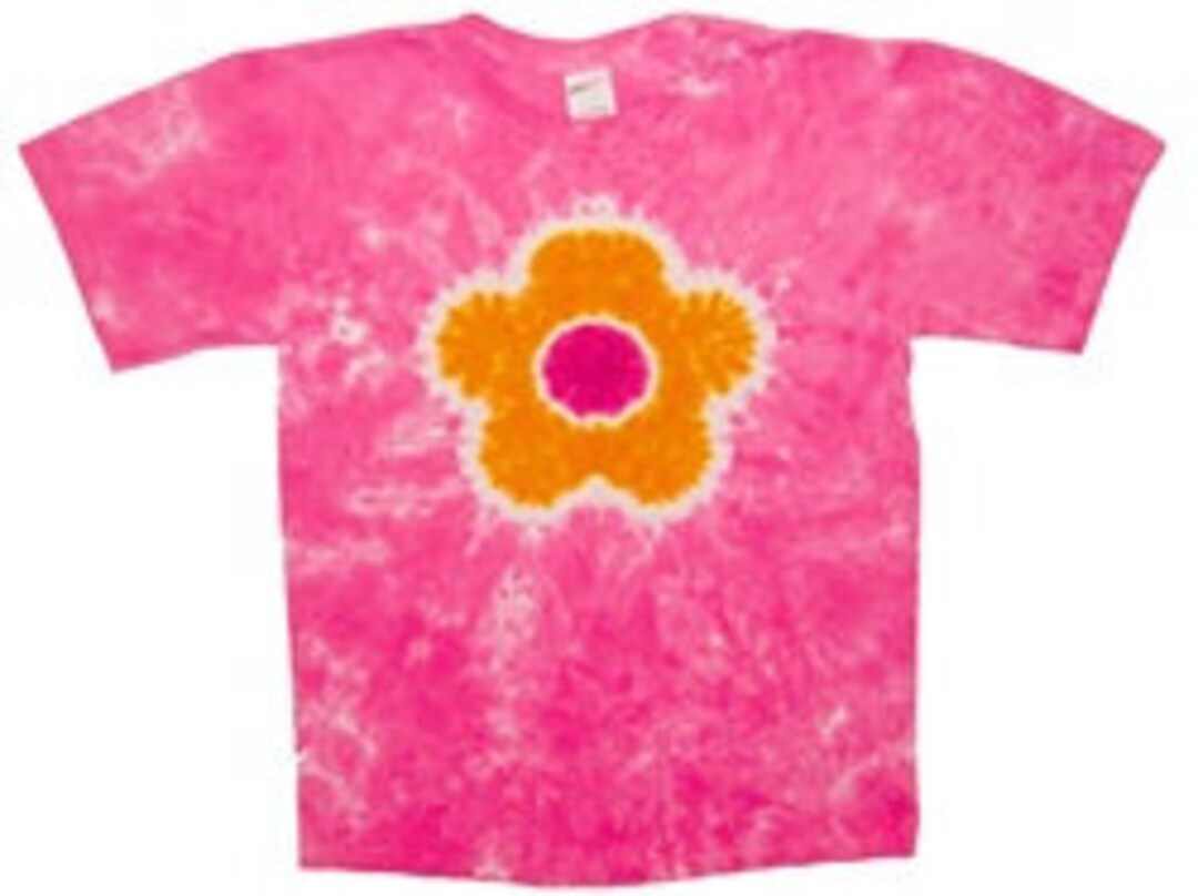 Flower Tie Dye Shirt - Tie Dye Pink Flower Tee - Flower Tie