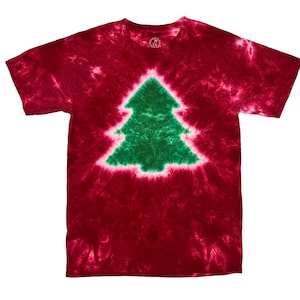 Tie Dye Christmas Tree shirt - short sleeve tie dye Christmas Tree shirt - Merry Christmas tie dye shirt Holiday party shirt Christmas party