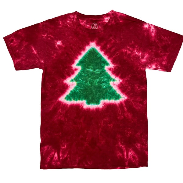 Tie Dye Christmas Tree shirt - short sleeve tie dye Christmas Tree shirt - Merry Christmas tie dye shirt ( sm, md, lg, XL, 2XL and 3XL)