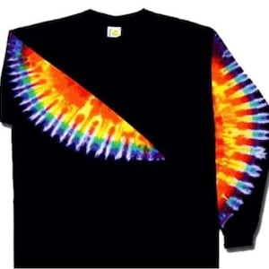 Langarm-Tie-Dye-Shirt - Regenbogenfarbenes Langarm-Batikblau-Langarmshirt für Wandern und Camping