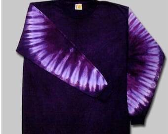 Long sleeve purple tie dye shirt - long sleeve tie dye -Long Sleeve tie dye Only the sleeves are dyed amethyst long sleeve tie dye shirt
