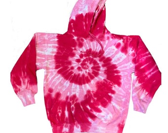 Valentine’s Day Pink tie dye hoodie, Barbie pink swirl tie dye sweatshirt - Tie dye hoodie - pink tie dye pullover - Valentine’s Day gift