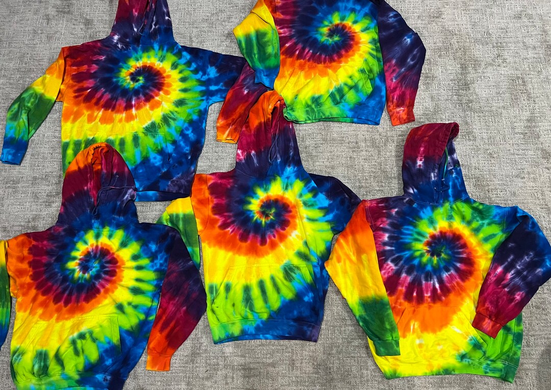 Rainbow Tie Dye Hoodie Rainbow Tie Dye Sweatshirt Tie Dye Pullover Tie 