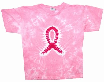 Breast Cancer Pink Ribbon tie dye shirt - Pink ribbon tie dye shirt - breast cancer awareness shirt - size small, md, large, XL, 2XL and 3XL