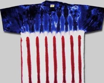 Kids 4th of July tie dye shirt -  kid USA flag tie dye shirt - American flag kids shirt - sizes xs (4) sm (6-8) med(10-12) and large (14-16)