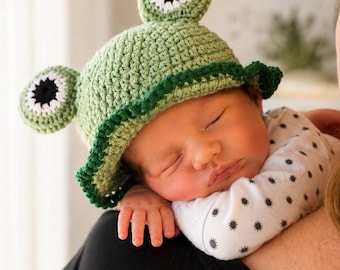 Handgemachte gehäkelte Frosch Mütze – Baby Kostüm