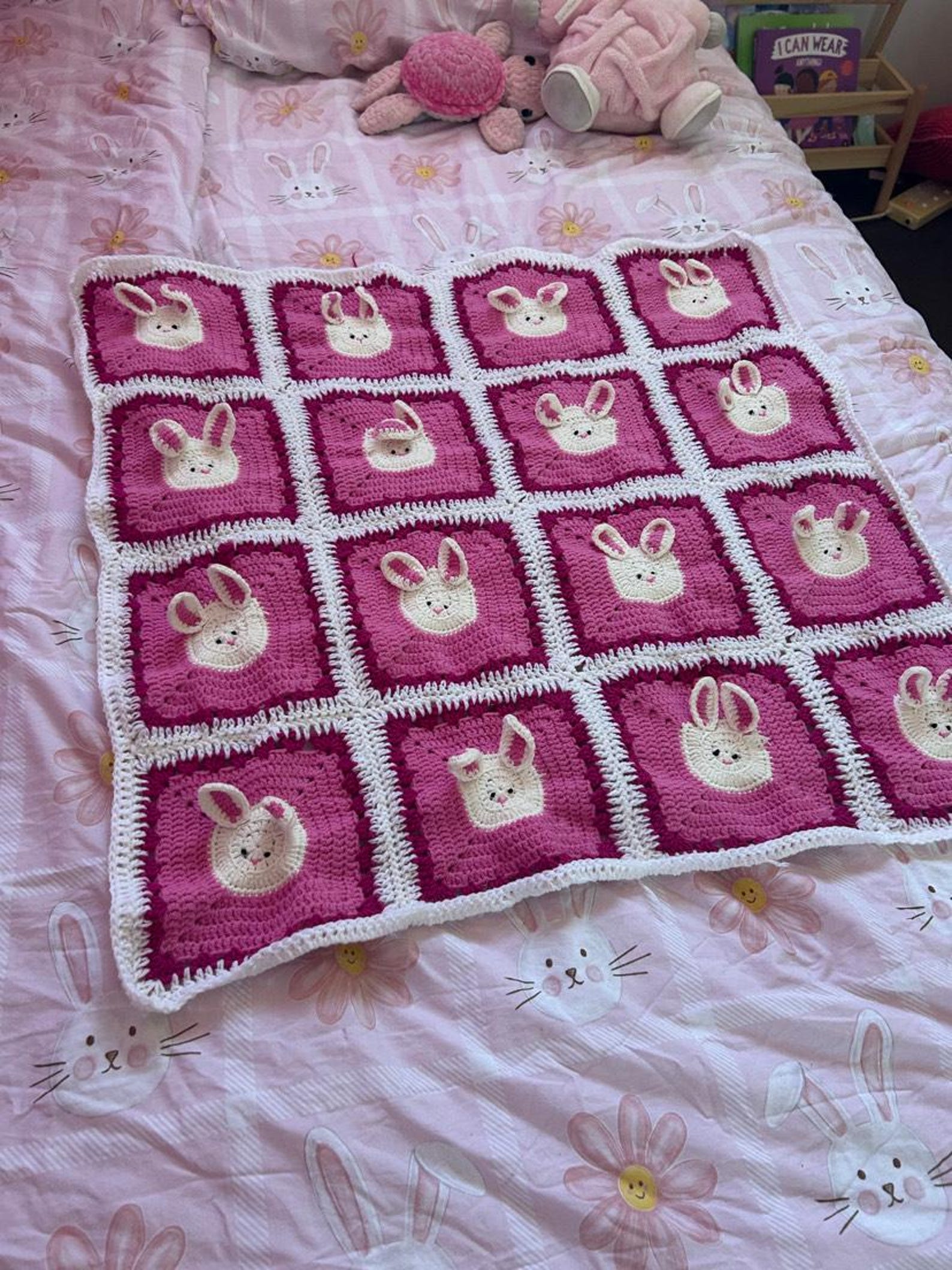 Crochet Baby Bunny Blanket Pattern – Adorable Bunny Granny Squares With ...