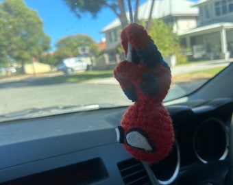 crochet Spider-Man hanging car accessories