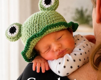 Bucket Hat Crochet Frog Pattern | Children's Crochet Pattern | Digital Download PDF | Instant Download | Frog Crochet Hat Pattern