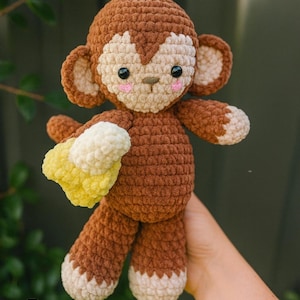 Patroon gehaakt pluche aapje • Amigurumi-speelgoed pdf (directe download)