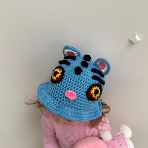 K-pop Demon Hunters Derpy Tiger Hat Crochet Pattern PDF | Cute Tiger Bucket Hat DIY | Crochet Animal Hat Digital Download rumi mira zoey