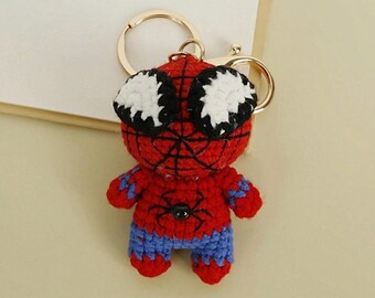 Spider-Man Crochet Keychain Pattern, Amigurumi Superhero (PDF Download)
