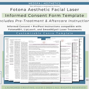 4D Laser Facelift Treatment Consent Form Template | Fotona4D Facelift SmoothEye® LipLase® Consent Form | Fotona Facial Laser Consent | Canva