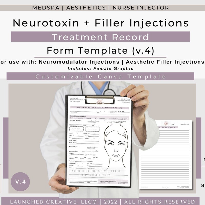 Botox Face Chart - Etsy